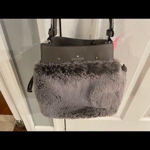 Kate Spade Marti faux fur small bucket bag.  Brand new with tags
